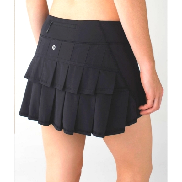 lululemon athletica Pants - Lululemon Pace Setter Skirt Size 4 Tennis Skort Black Rival Pleated